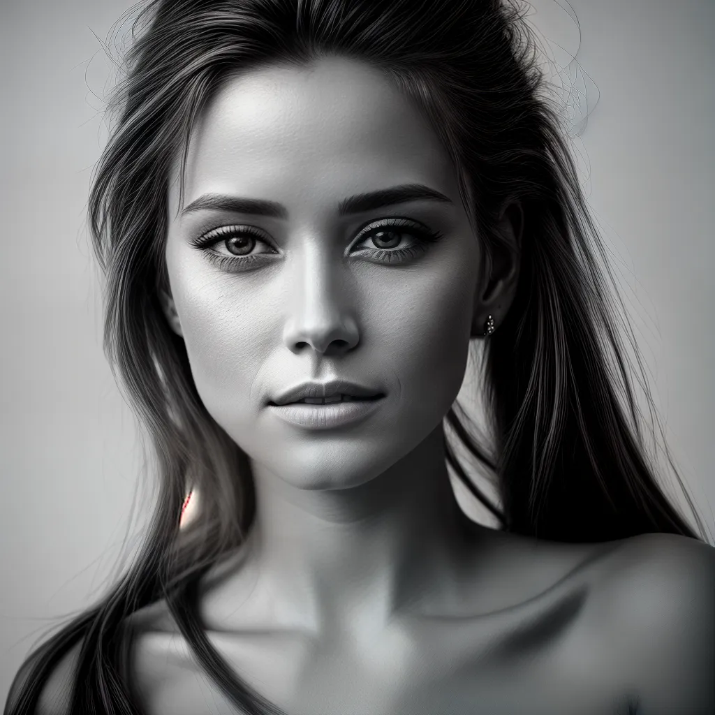 desenho realistico mulher preto branco
