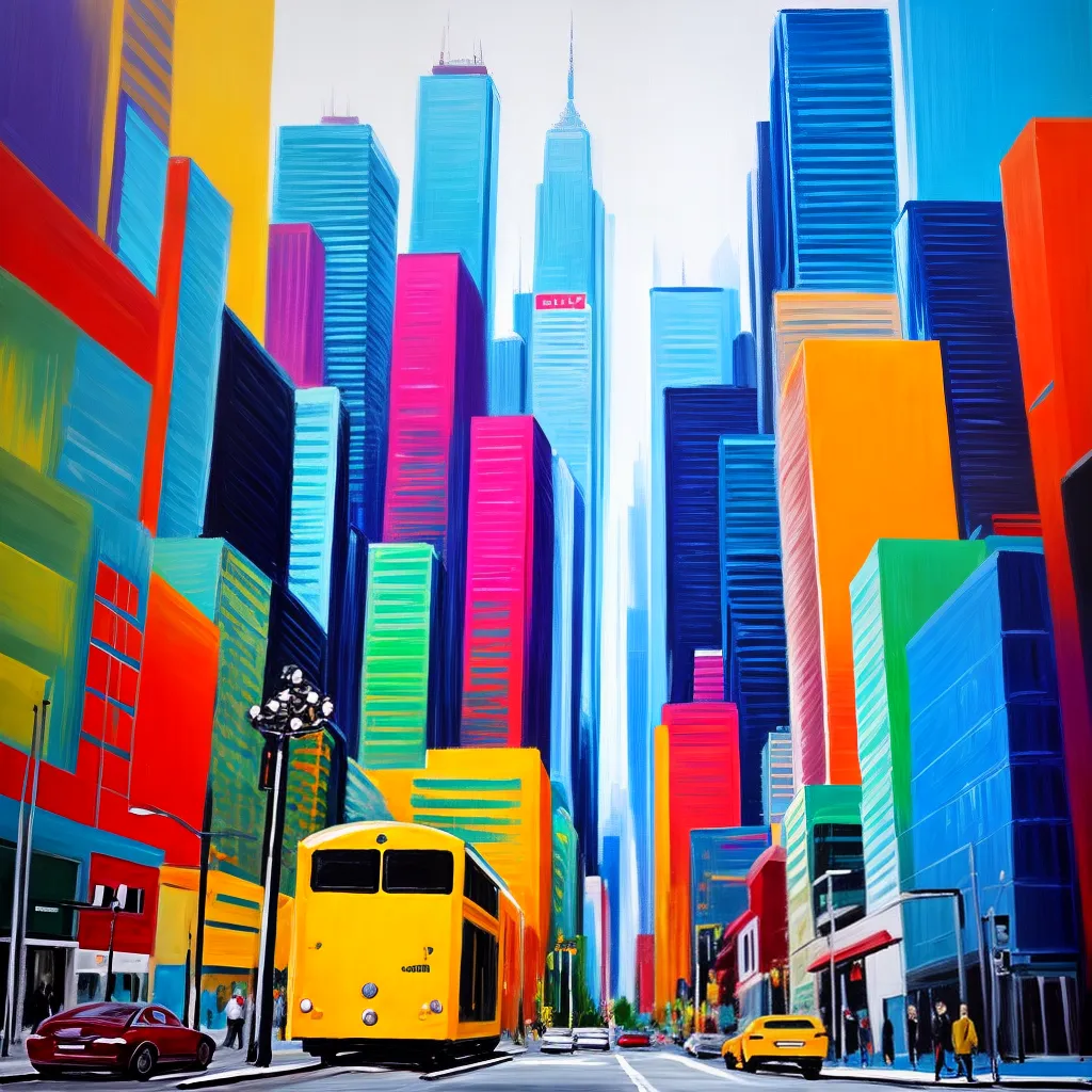 pintura acrilica cidade moderna