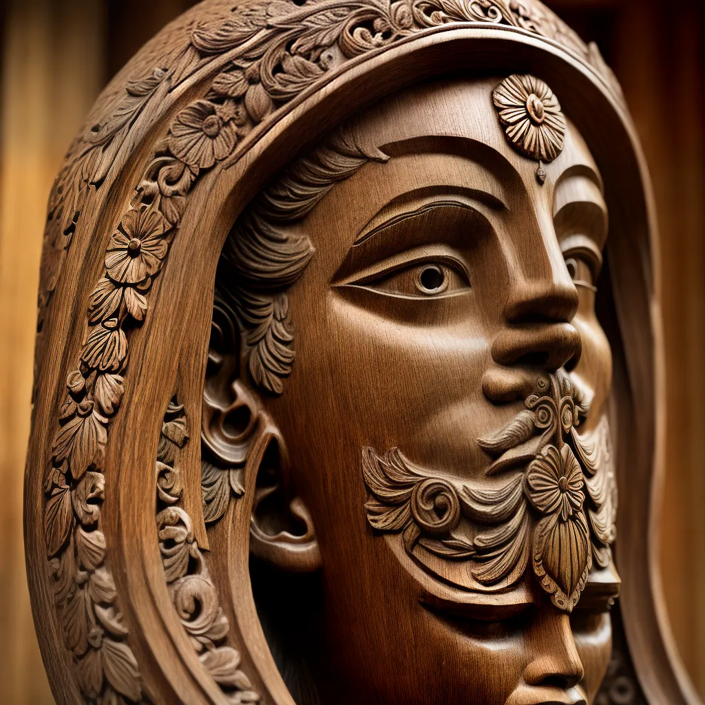 escultura madeira detalhes arte