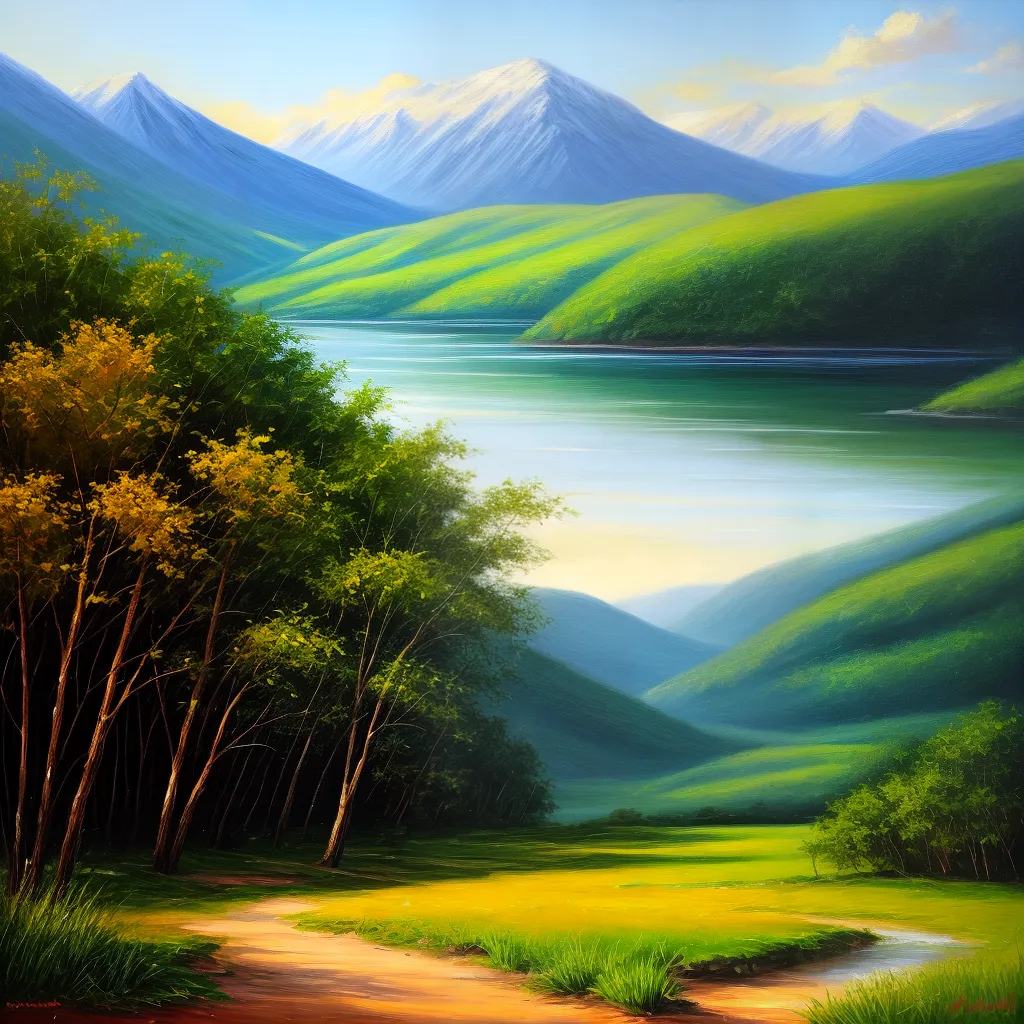 pintura oleo paisagem serena