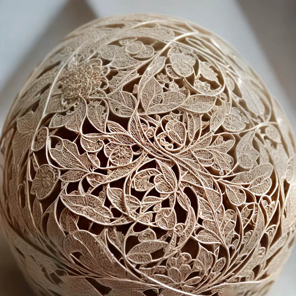 escultura papel intrincada detalhes