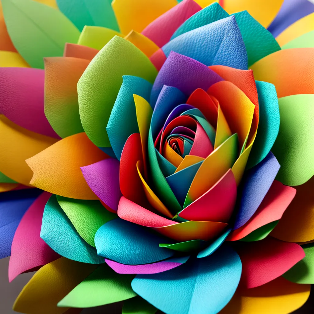 escultura papel flor colorida artesanal