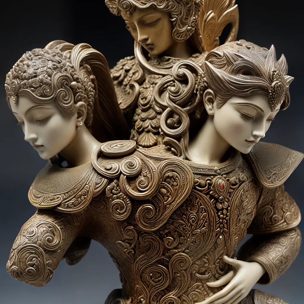 escultura ceramica mitologica detalhes