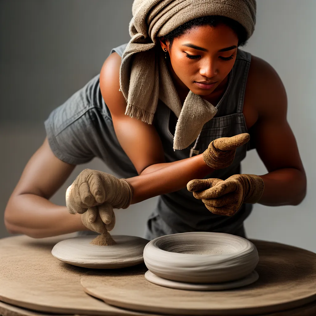artesao escultura argila roda potter