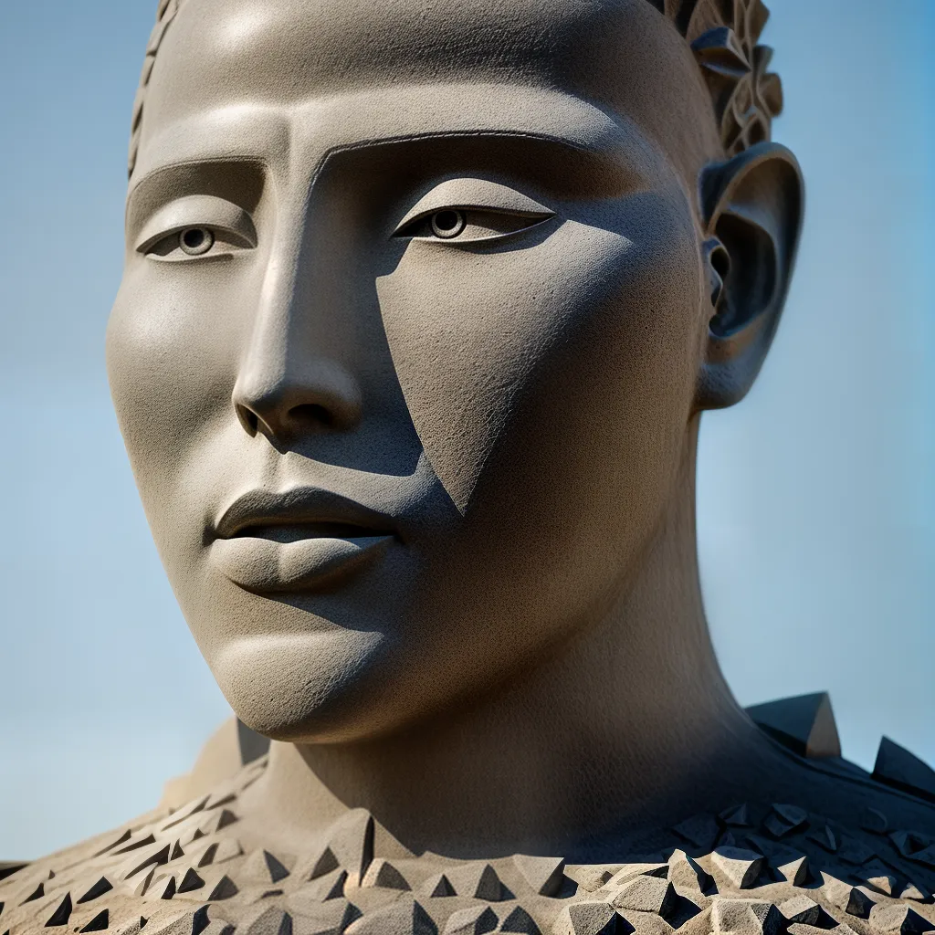 escultura cimento moderna detalhes
