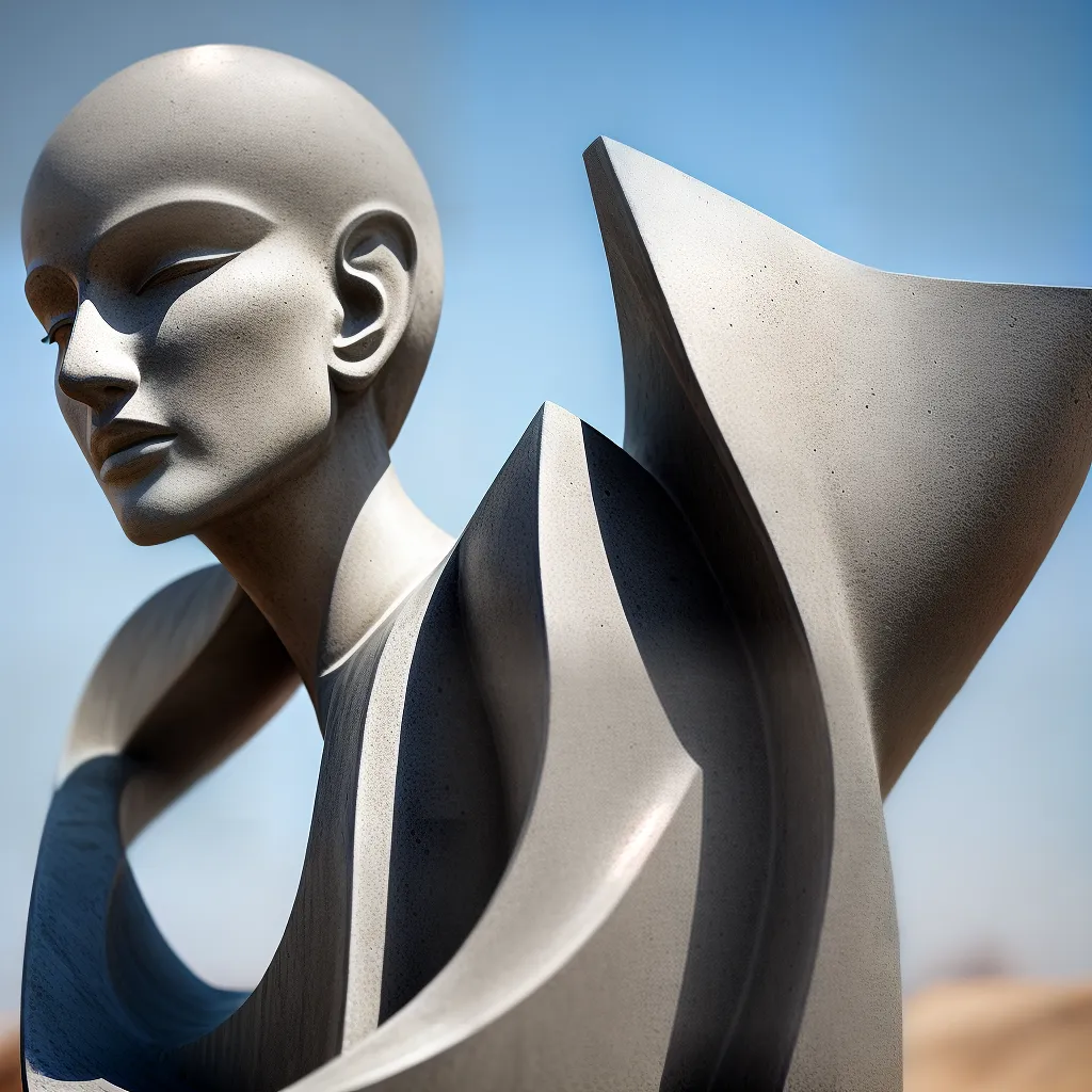 escultura cimento detalhes texturas luz sombra