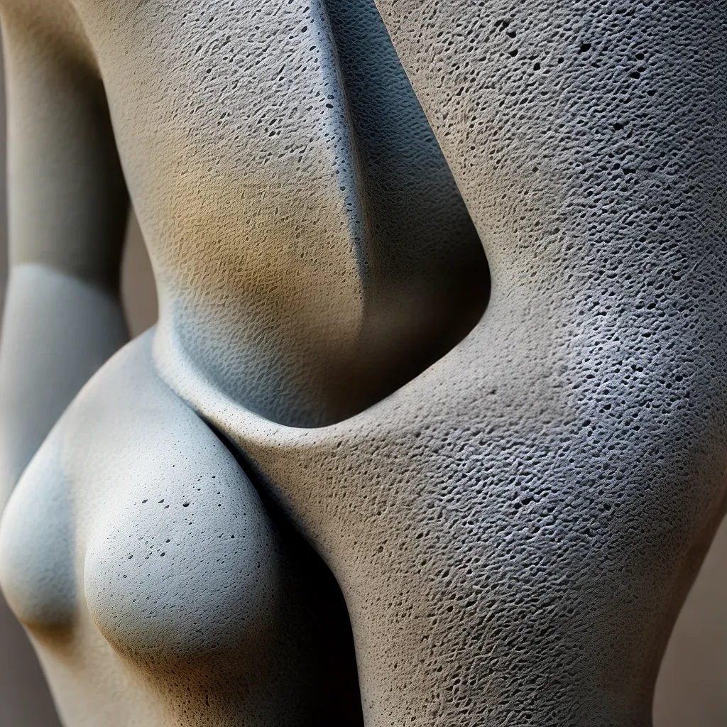 escultura cimento detalhes texturas forma