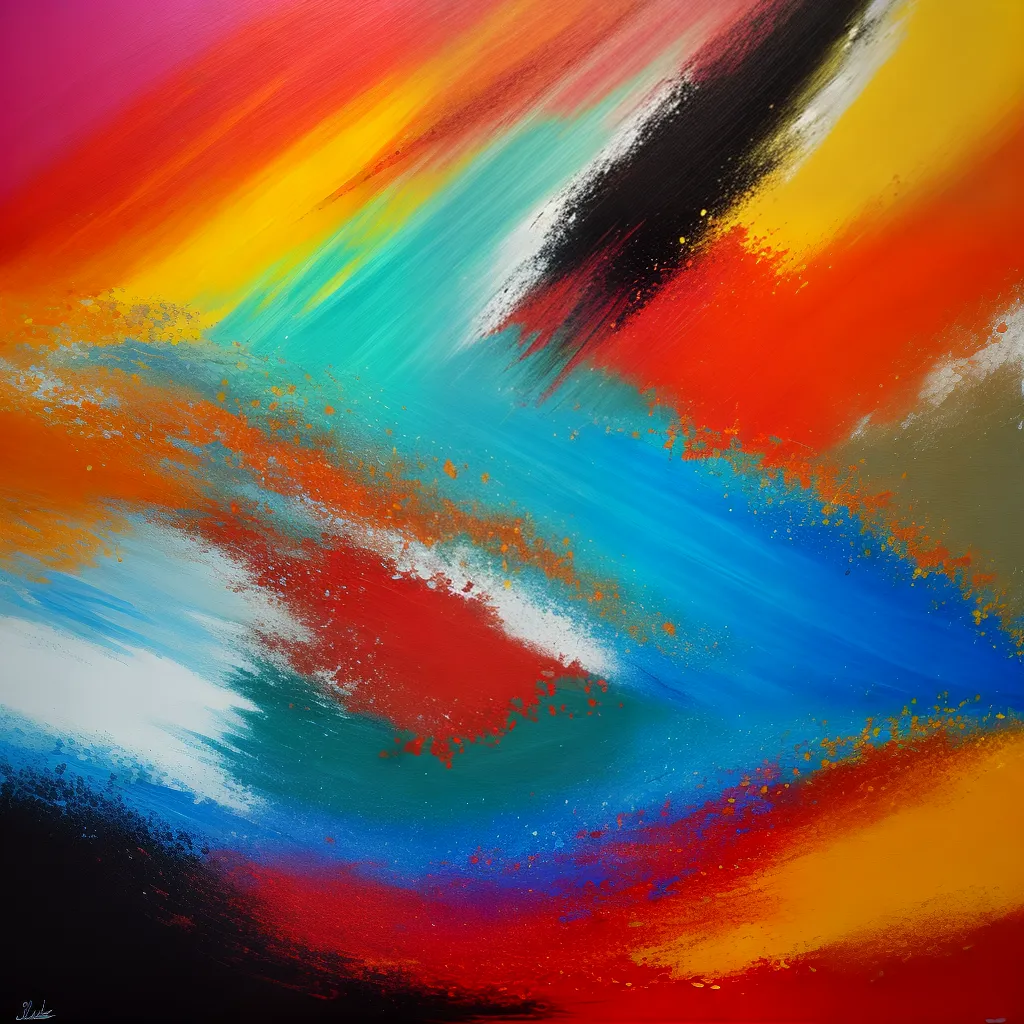 pintura abstrata acrilico cores vibrantes
