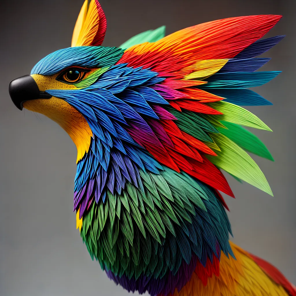 escultura papel mache detalhes cores