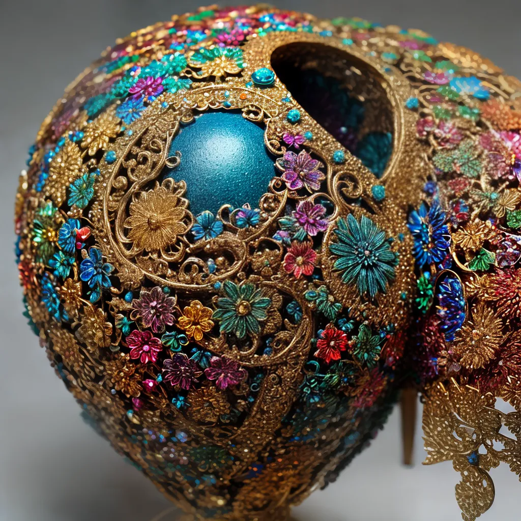 escultura papel mache detalhes cores 1