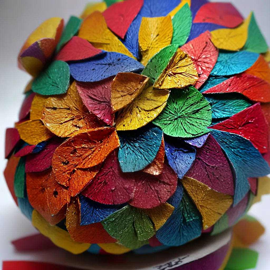 escultura papel mache detalhes cores 2