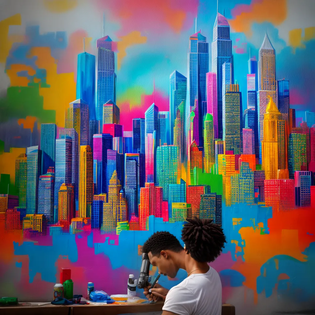 cidade grafite artista criativo urbano