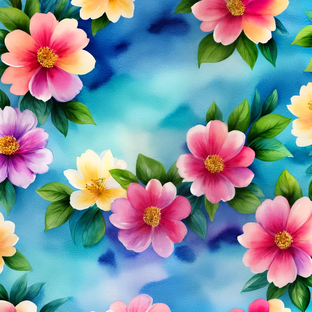 pintura aquarela floral tecido moda 1