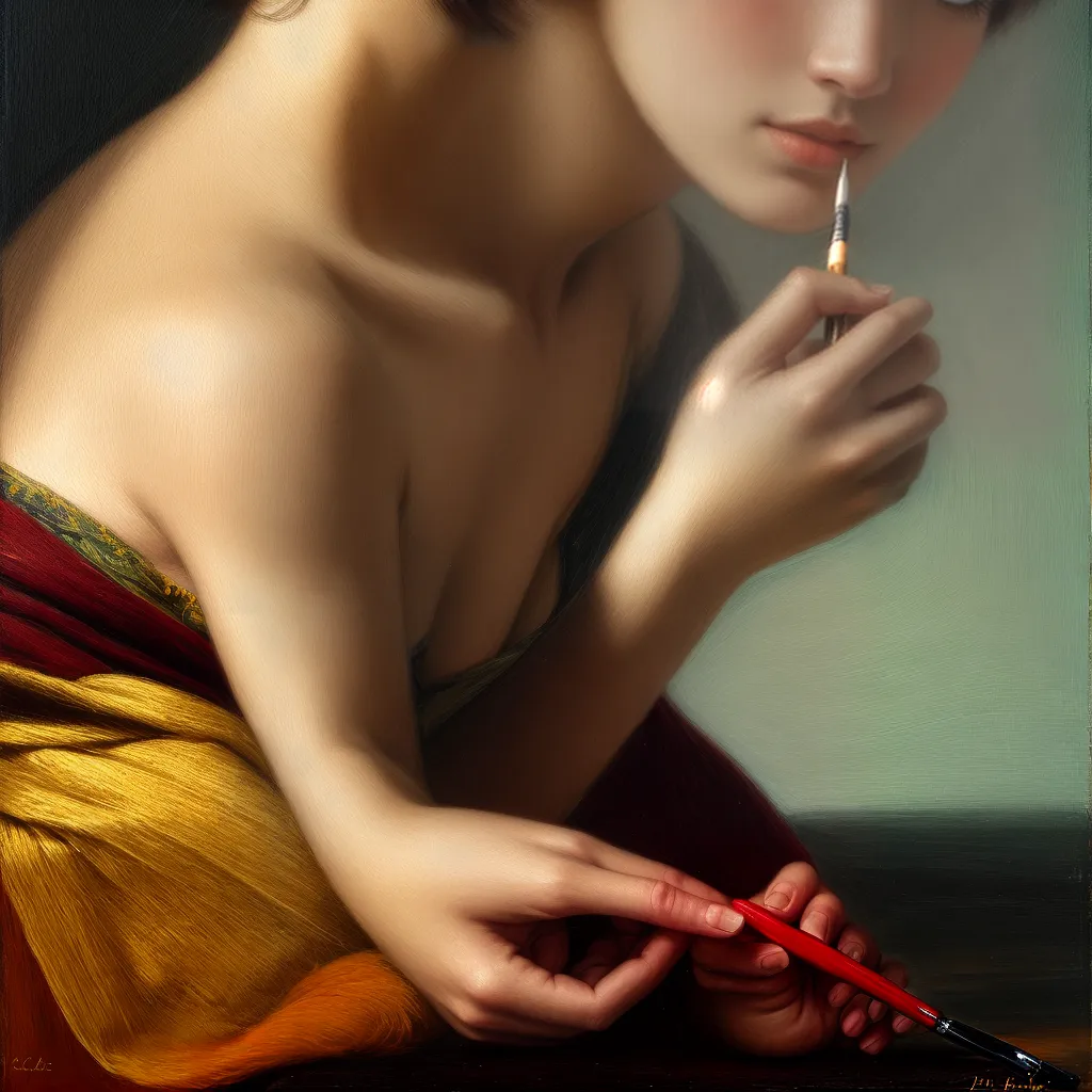 mao artista pincel oleo pintura