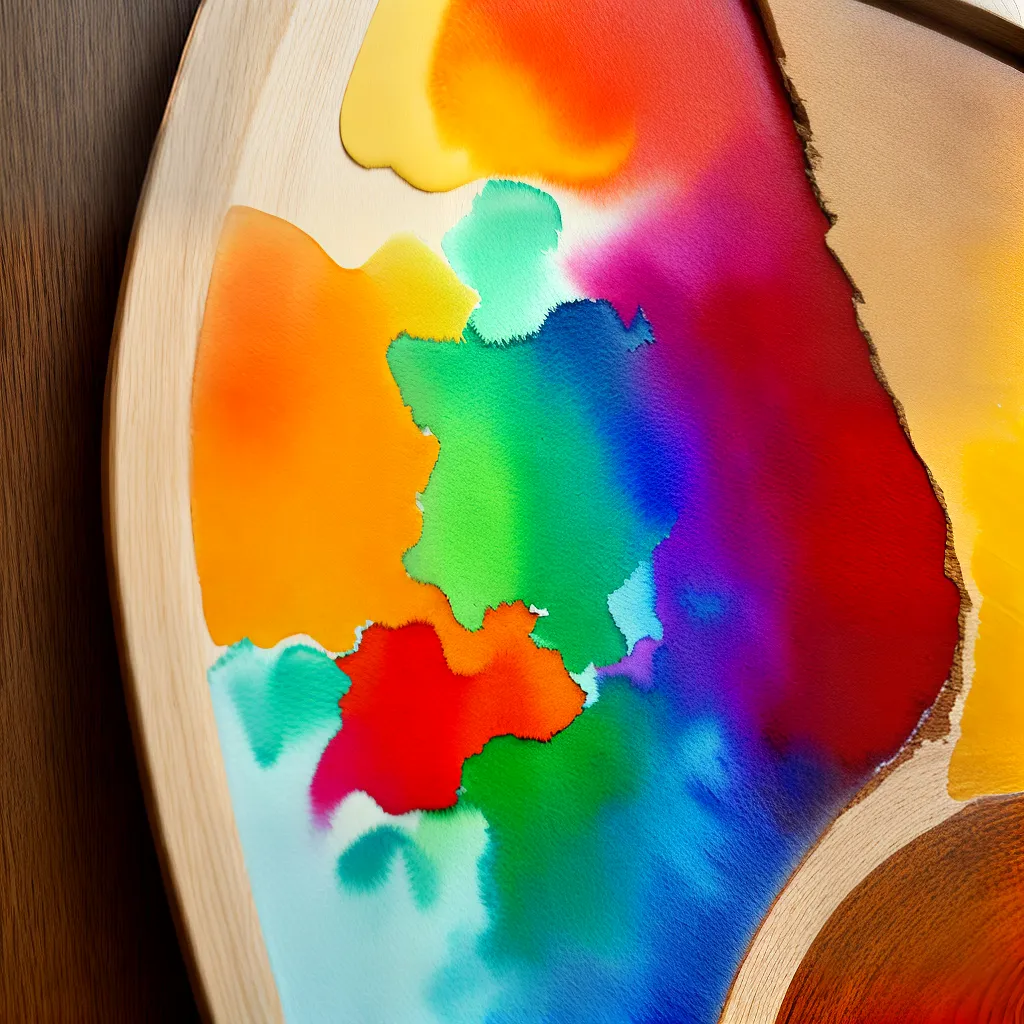 paleta madeira aquarela arte