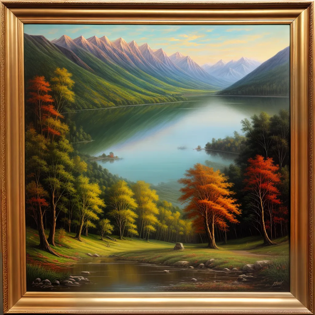 pintura oleo paisagem serena elegante