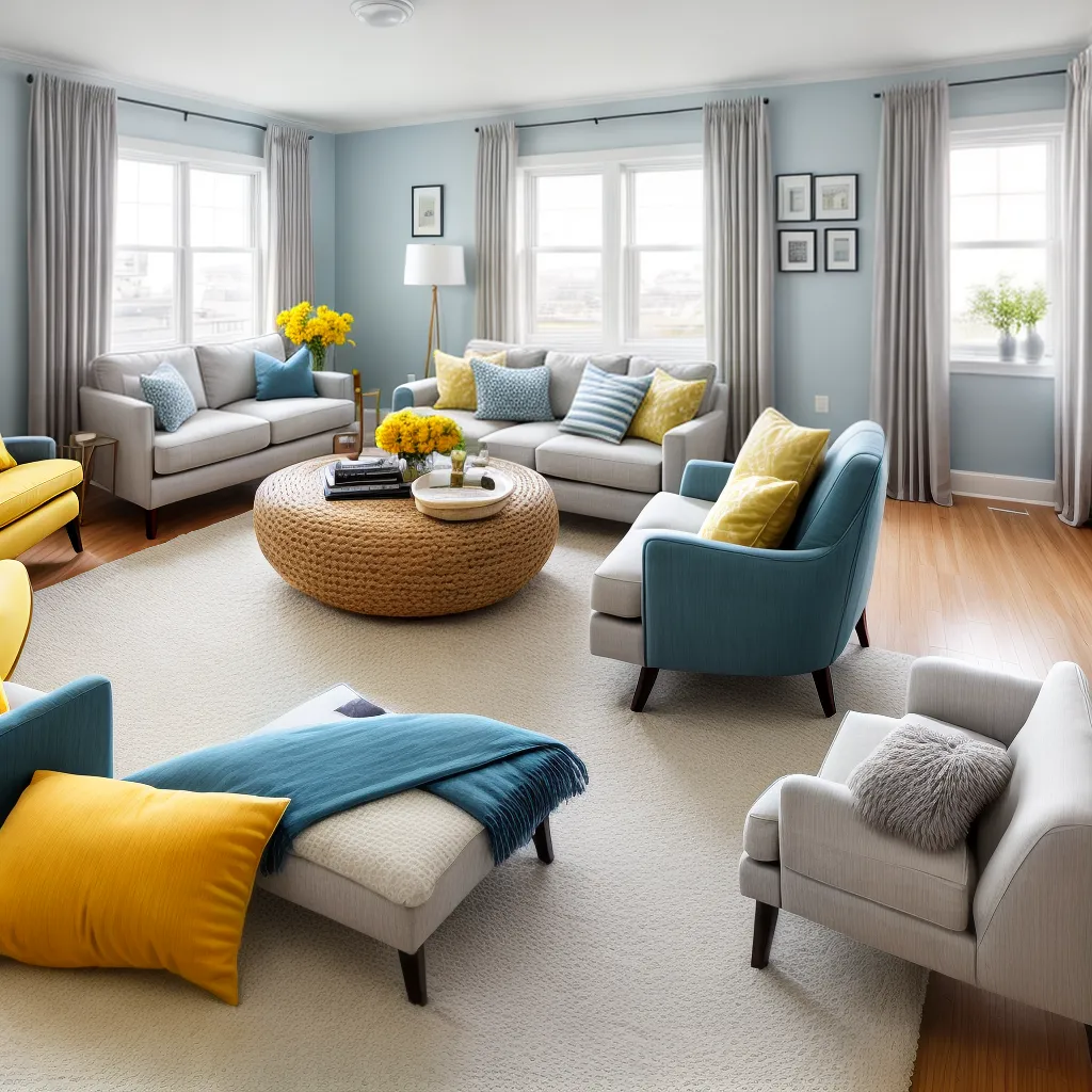 sala decorada sofa arte cores