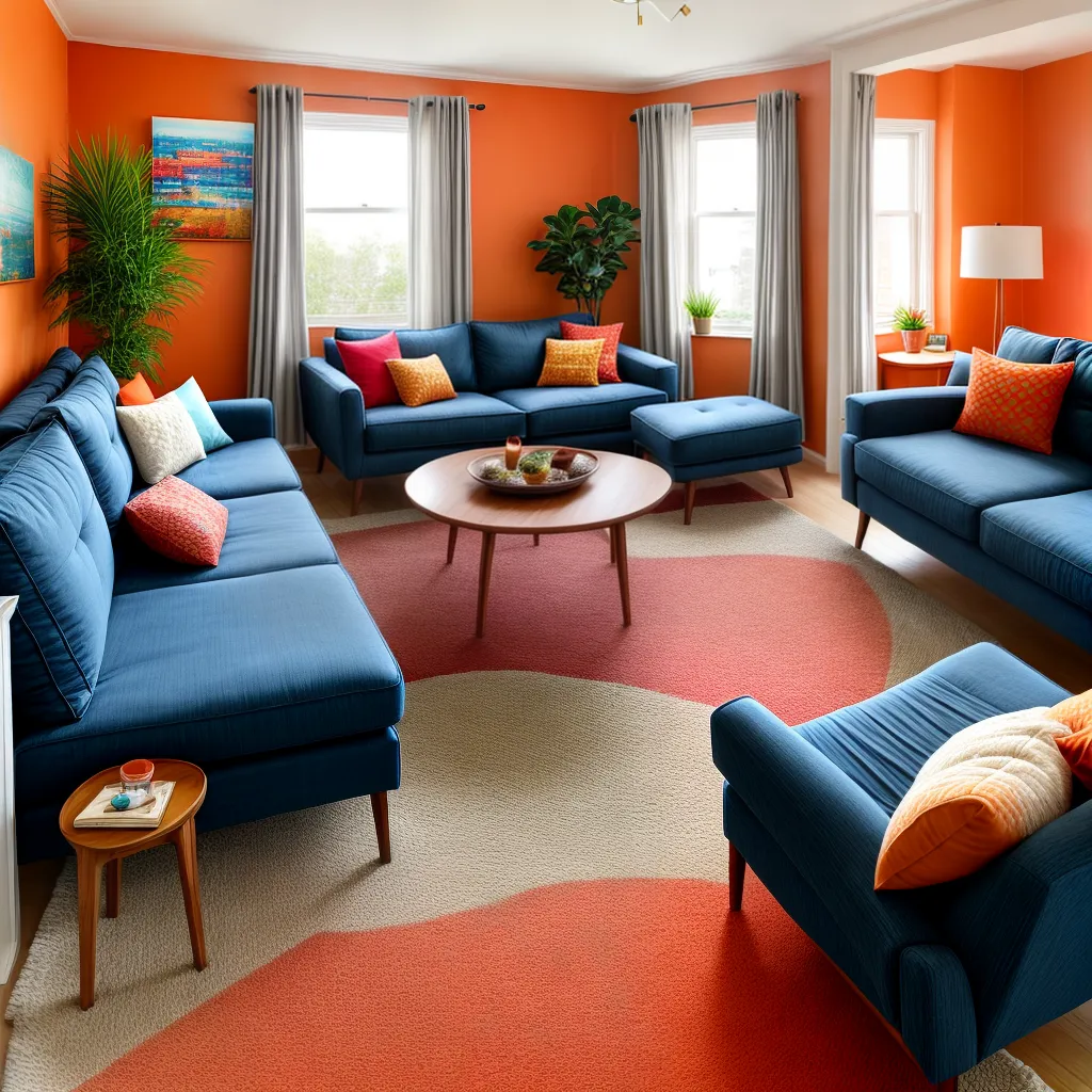 sala cores vibrantes aconchegante
