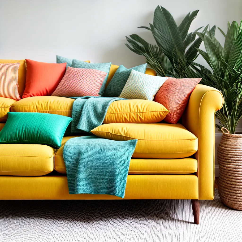 sala vibrante sofa verde cores tropicais