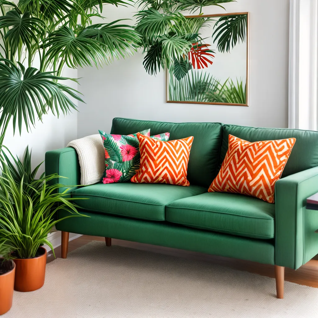 sala vibrante decoracao tropical
