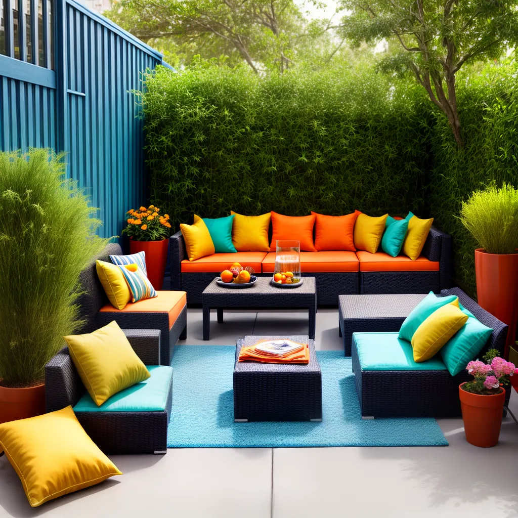 patio ao ar livre cores vibrantes