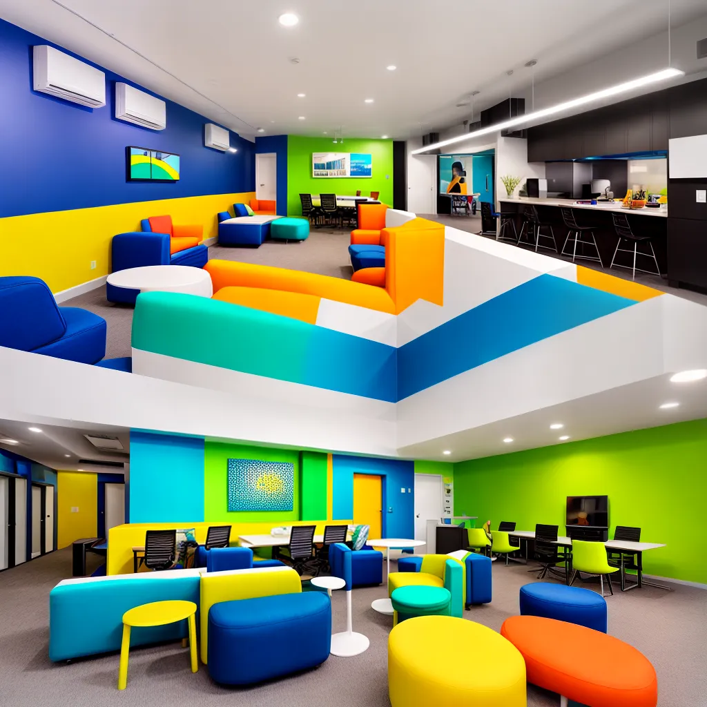 coworking espaco vibrante colorido