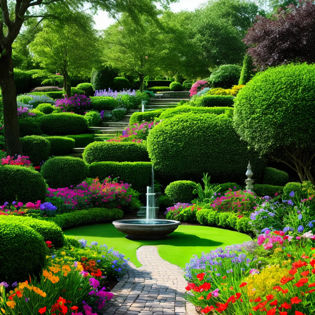 jardim colorido decorado harmonia