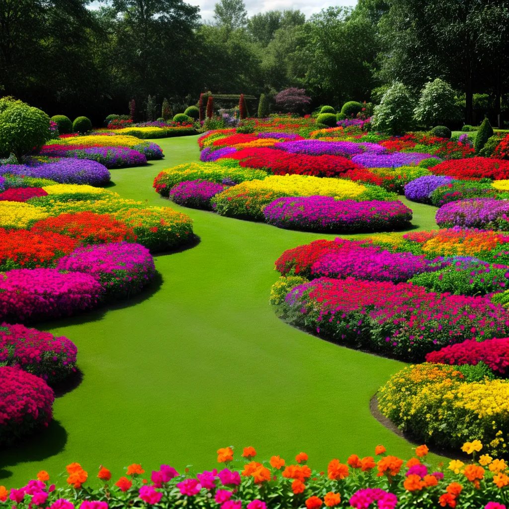 jardim colorido variedade flores