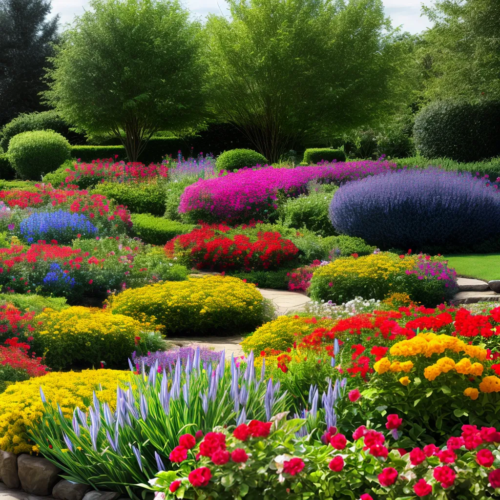 jardim colorido variedade flores 1