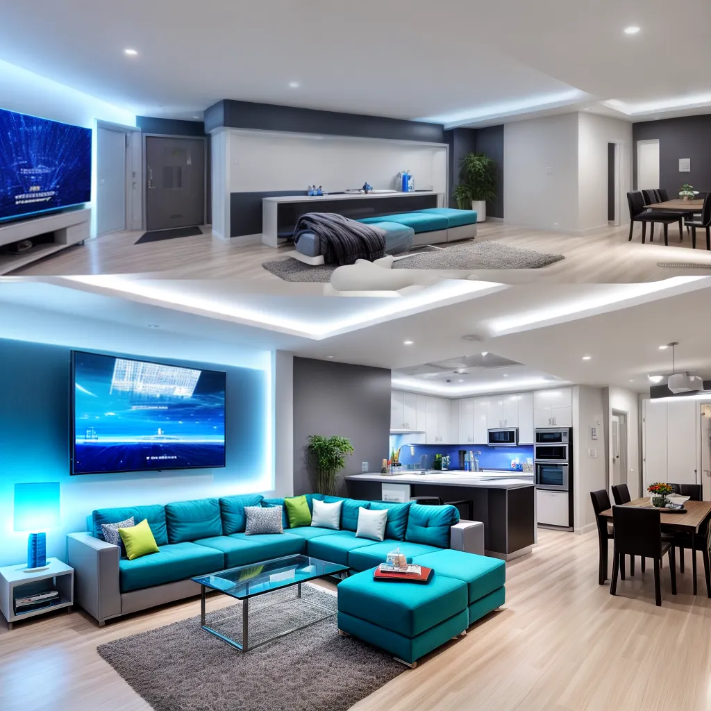 sala moderna metalica luzes led realidade virtual