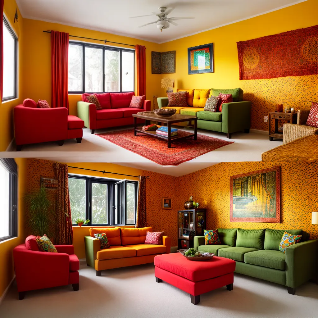 sala vibrante decoracao africana