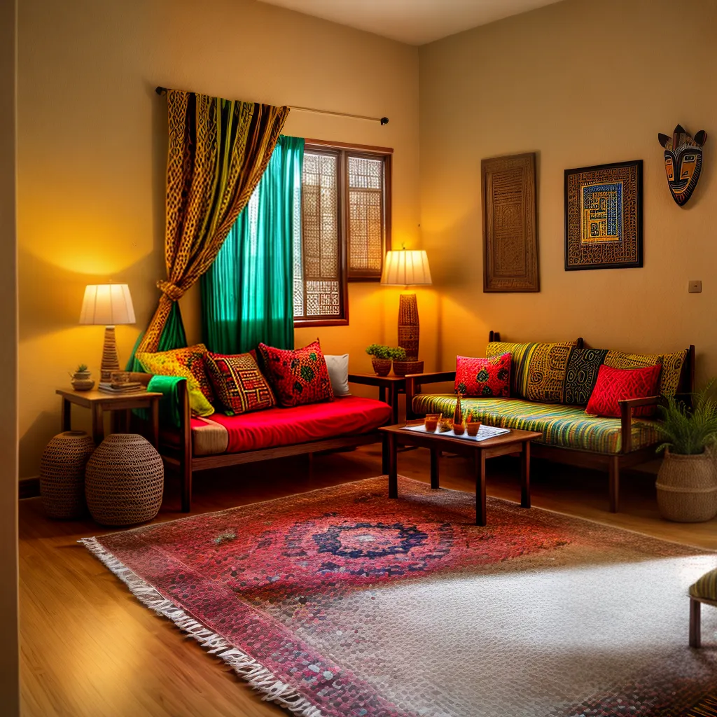 sala africana decoracao vibrante 1
