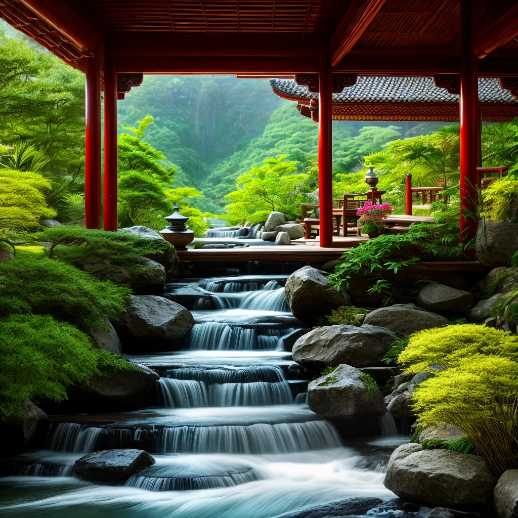 espaco harmonia chines bambu agua