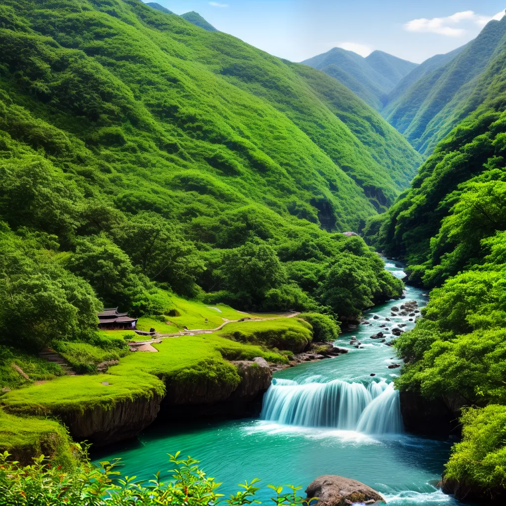 feng shui ilustracao paisagem chinesa
