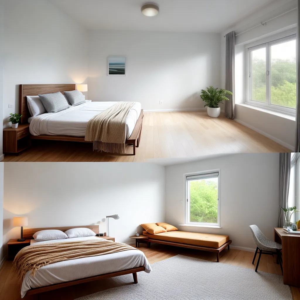 quarto sereno luz minimalista