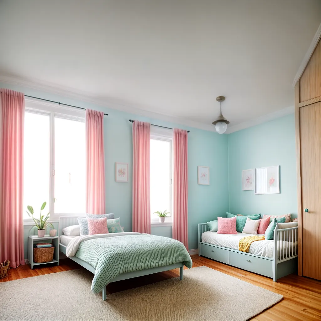 quarto infantil pastel leitura natureza