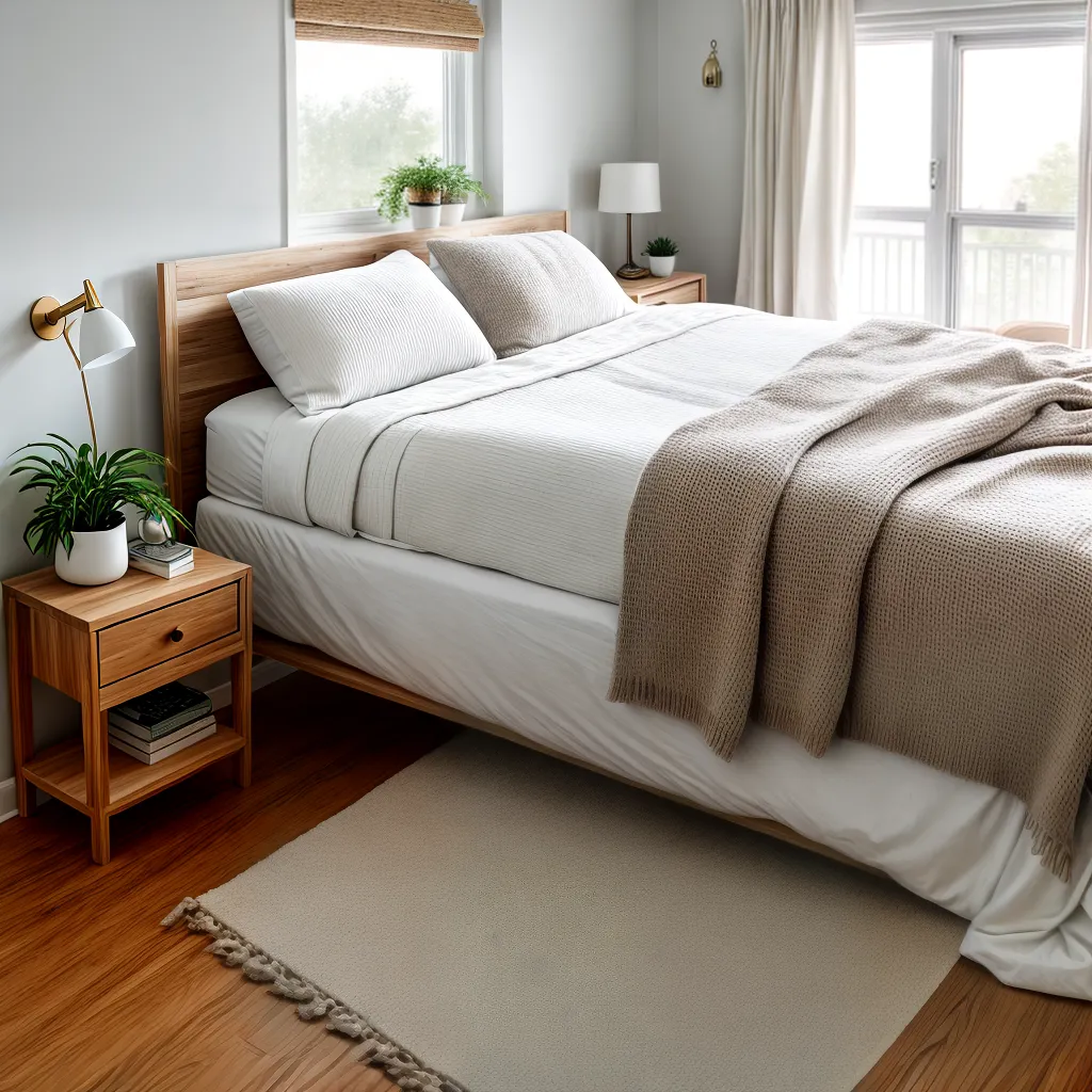 quarto tranquilo cores neutras plantinha