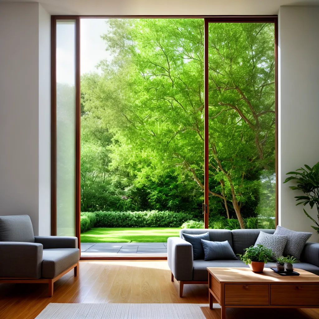 sala minimalista jardim natural