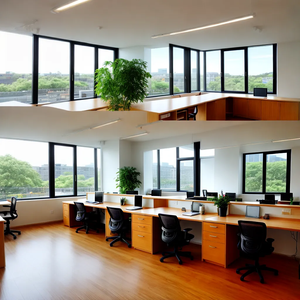 coworking espaco verde luz natural