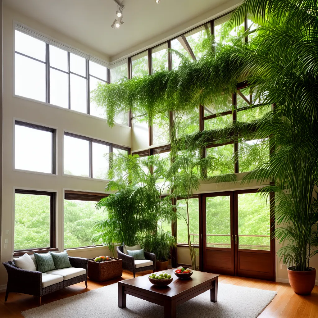 sala natural luz plantas frutas