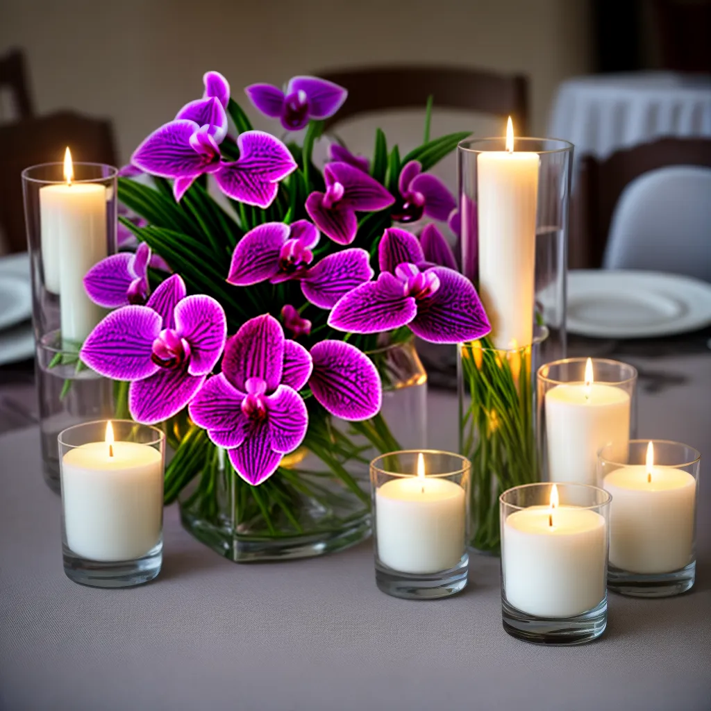 arranjo floral roxo candlelight misterioso