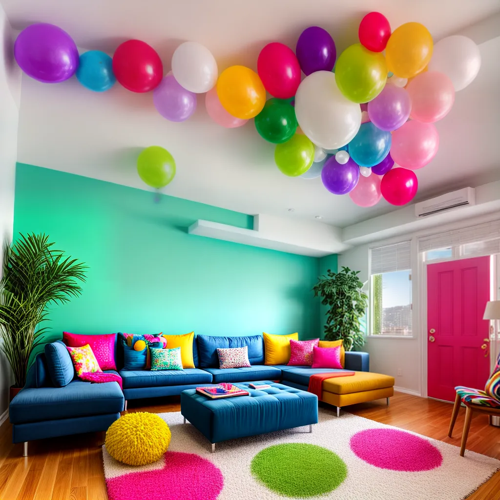 sala colorida festiva decoracao alegria