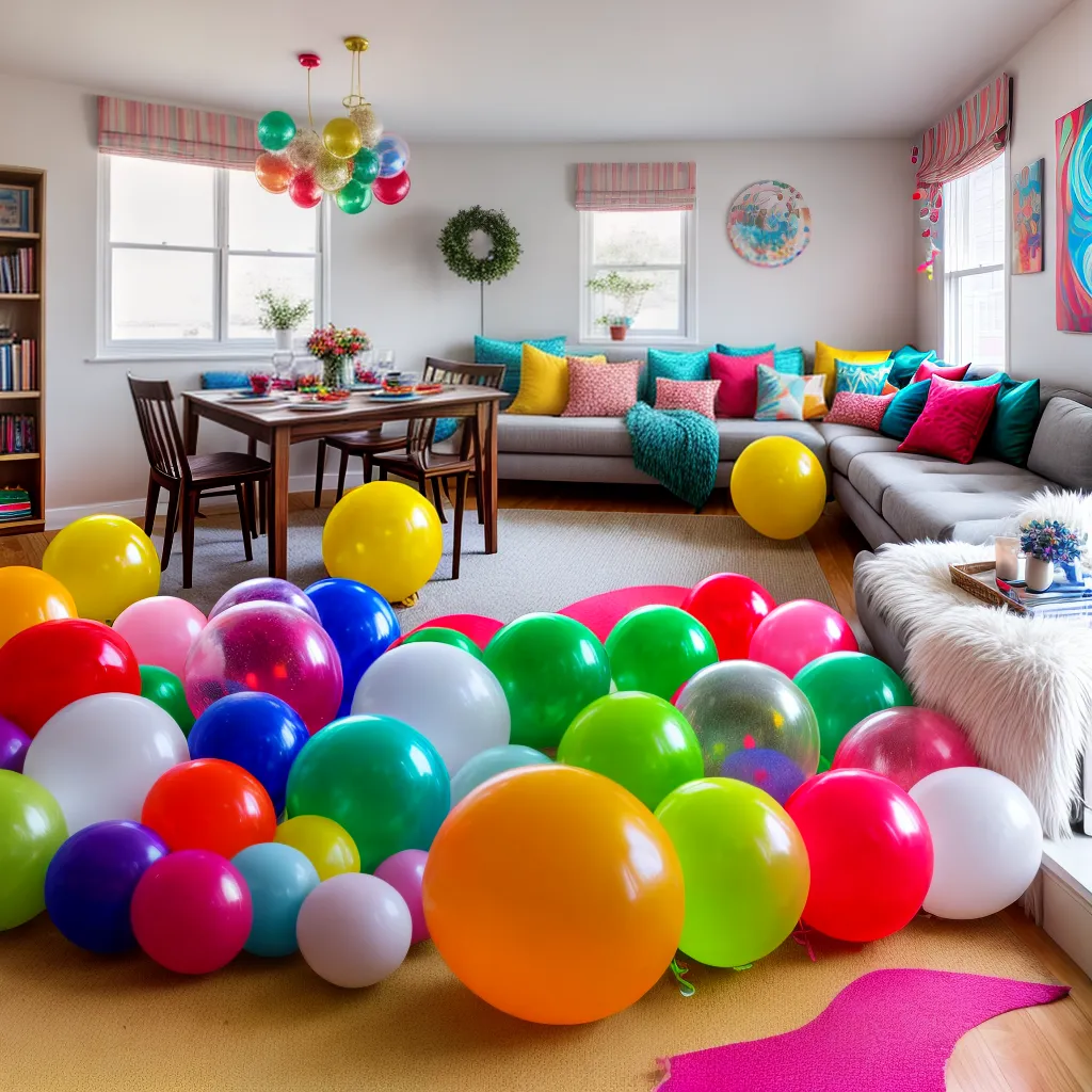 sala colorida festa mesa celebracao