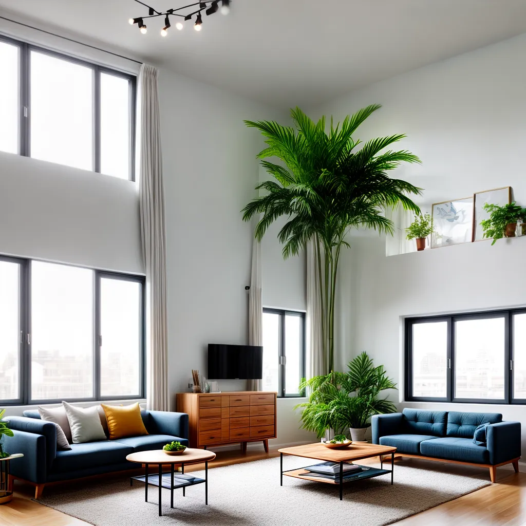 sala minimalista janelas plantas