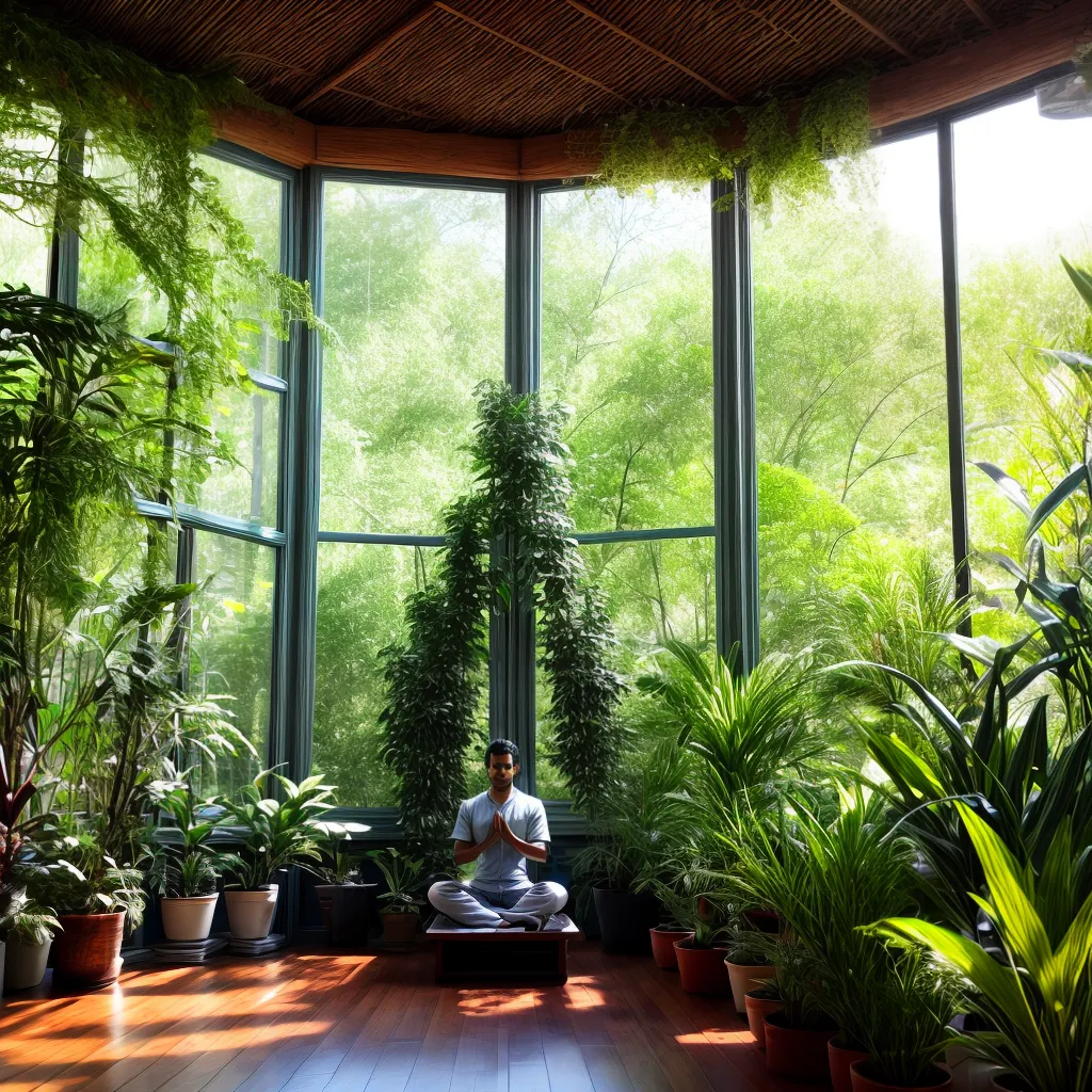sala organizada luz natural meditacao
