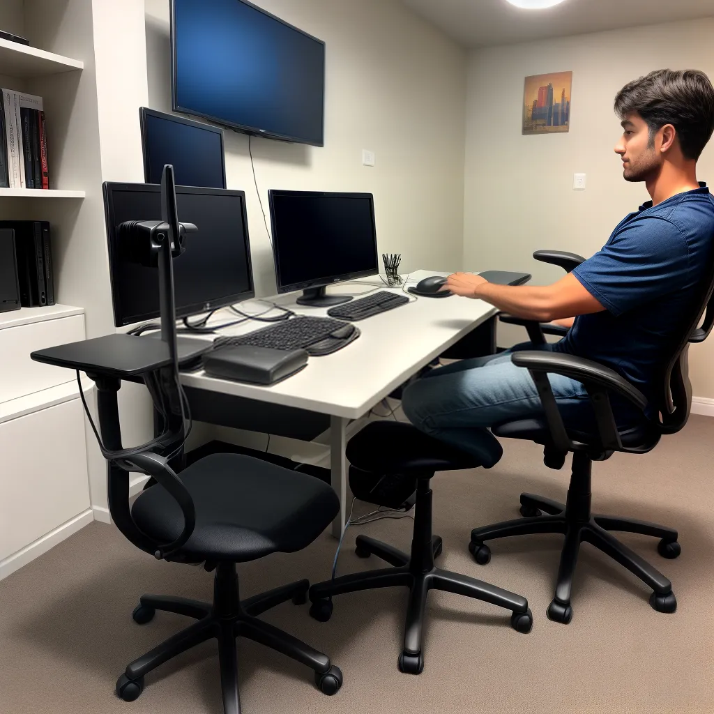 escritorio ergonomico pessoa confortavel