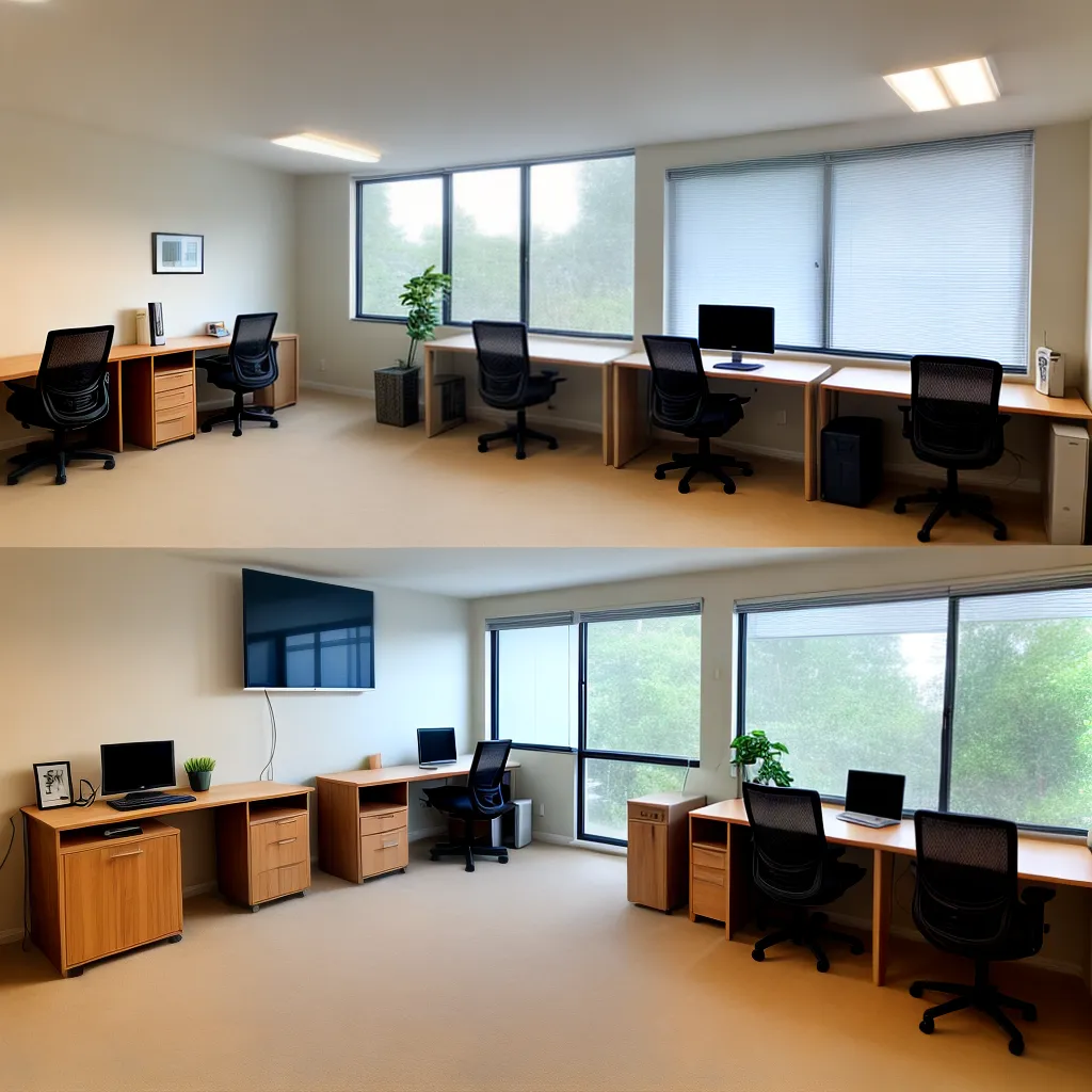 sala estudo duas mesas computador