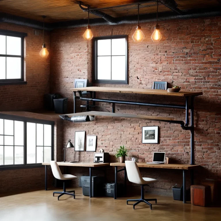 Decoração de home office com estilo industrial