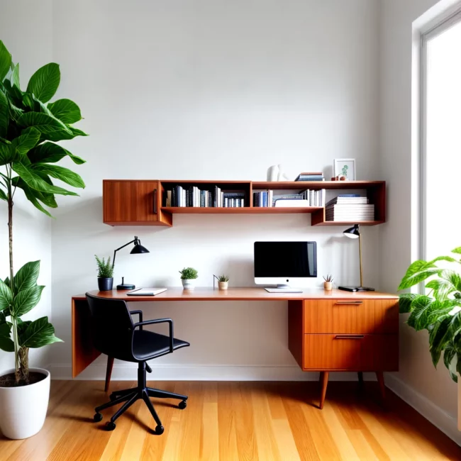 home office minimalista mid century