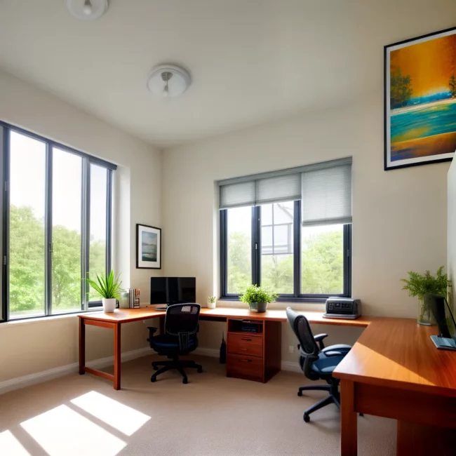 home office iluminado janelas breeze